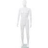 Pánská figurína celá postava základna sklo lesklá 185 cm [142926] (Barva Bílá)