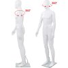 Pánská figurína celá postava základna sklo lesklá 185 cm [142926] (Barva Bílá)