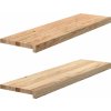 Okenní parapety 2ks tmavě hnědé 90x30x2 cm masivní dub [4009151] (Barva Světle hnědá)