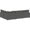 Modulární pohovka s polštáři manšestrová tkanina [3321168] (Barva Tmavě šedá)