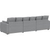 Modulární pohovka s polštáři [3321088] (Barva Tmavě šedá)
