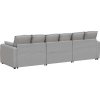Modulární pohovka s polštáři [3321088] (Barva Tmavě šedá)