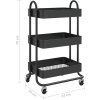 Vozík se 3 patry 43 x 34 x 79 cm ocel [335867] (Barva Antracitová)