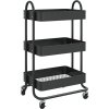 Vozík se 3 patry 43 x 34 x 79 cm ocel [335867] (Barva Antracitová)