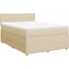 Box spring postel s matrací 140x200 cm textil [3287484] (Barva Krémová)