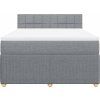 Box spring postel s matrací 140x200 cm textil [3287484] (Barva Krémová)