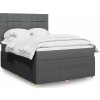 Box spring postel s matrací 140x200 cm textil [3292079] (Barva Světle šedá)