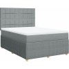 Box spring postel s matrací 140x200 cm textil [3292079] (Barva Světle šedá)