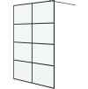 Sprchová zástěna walk-in 140 x 195 cm mléčné ESG sklo [152134] (Barva Černá)