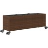 Zahradní truhlíky s kolečky 2 ks 107x32x38 cm polyratan [3210526] (Barva Hnědá)