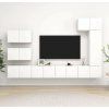 8dílný set TV skříněk dřevotříska [3078821] (Barva Černá)