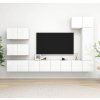 8dílný set TV skříněk dřevotříska [3078821] (Barva Černá)