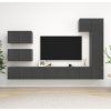 8dílný set TV skříněk dřevotříska [3078821] (Barva Černá)