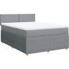 Box spring postel s matrací 140x200 cm textil [3287473] (Barva Tmavě šedá)