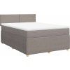 Box spring postel s matrací 140x200 cm textil [3287473] (Barva Tmavě šedá)