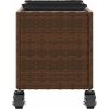 Zahradní truhlík s kolečky a 3 květináči 107 x 32 x 38 cm [366420] (Barva Hnědá)