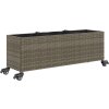 Zahradní truhlík s kolečky a 3 květináči 107 x 32 x 38 cm [366420] (Barva Hnědá)