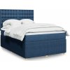 Box spring postel s matrací 140x200 cm textil [3292093] (Barva Světle šedá)