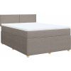 Box spring postel s matrací 140x200 cm textil [3289772] (Barva Světle šedá)