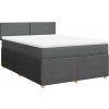 Box spring postel s matrací 140x200 cm textil [3289772] (Barva Světle šedá)