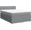 Box spring postel s matrací 140x200 cm textil [3289793] (Barva Světle šedá)