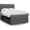 Box spring postel s matrací 140x200 cm textil [3292087] (Barva Tmavě šedá)