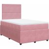 Box spring postel s matrací 120 x 200 cm samet [3294609] (Barva Růžová)
