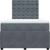 Box spring postel s matrací 120 x 200 cm samet [3294623] (Barva Tmavě šedá)