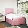 Box spring postel s matrací 120 x 200 cm samet [3292309] (Barva Růžová)