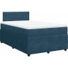 Box spring postel s matrací 120 x 200 cm samet [3287714] (Barva Modrá)