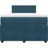 Box spring postel s matrací 120 x 200 cm samet [3287714] (Barva Modrá)