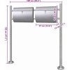 Dvojitá poštovní schránka se stojanem nerezová ocel [271748] (Barva Stříbrná)