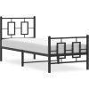 Kovový rám postele s hlavovým a nožním čelem 80 x 200 cm [374250] (Barva Černá)