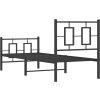 Kovový rám postele s hlavovým a nožním čelem 80 x 200 cm [374250] (Barva Černá)