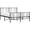 Kovový rám postele s hlavovým a nožním čelem 150 x 200 cm [352500] (Barva Černá)