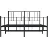 Kovový rám postele s hlavovým a nožním čelem 150 x 200 cm [352500] (Barva Černá)