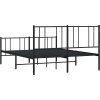 Kovový rám postele s hlavovým a nožním čelem 150 x 200 cm [352500] (Barva Černá)