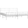 Kovový rám postele s hlavovým a nožním čelem 193 x 203 cm [355536] (Barva Bílá)