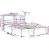 Rám postele s čelem voskově 120 x 200 cm masivní borovice [3305721] (Barva Bílá)