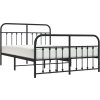 Kovový rám postele s hlavovým a nožním čelem 140 x 200 cm [352646] (Barva Bílá)
