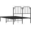 Kovový rám postele s čelem 120 x 200 cm [373885] (Barva Černá)