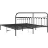 Kovový rám postele s čelem 183 x 203 cm [376604] (Barva Černá)