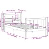 Rám postele s čelem voskově 90 x 200 cm masivní borovice [3305756] (Barva Bílá)