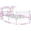 Rám postele s čelem voskově 90 x 200 cm masivní borovice [3305756] (Barva Bílá)