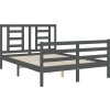 Rám postele s čelem 140 x 190 cm masivní dřevo [3194683] (Barva Šedá)