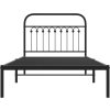 Kovový rám postele s čelem 100 x 190 cm [376594] (Barva Černá)