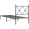 Kovový rám postele s čelem 80 x 200 cm [376493] (Barva Černá)