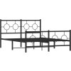 Kovový rám postele s hlavovým a nožním čelem 135 x 190 cm [376243] (Barva Černá)