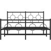 Kovový rám postele s hlavovým a nožním čelem 135 x 190 cm [376243] (Barva Černá)