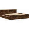 Rám postele s čelem bez matrace 200x200 cm [3295540] (Barva Hnědý dub)